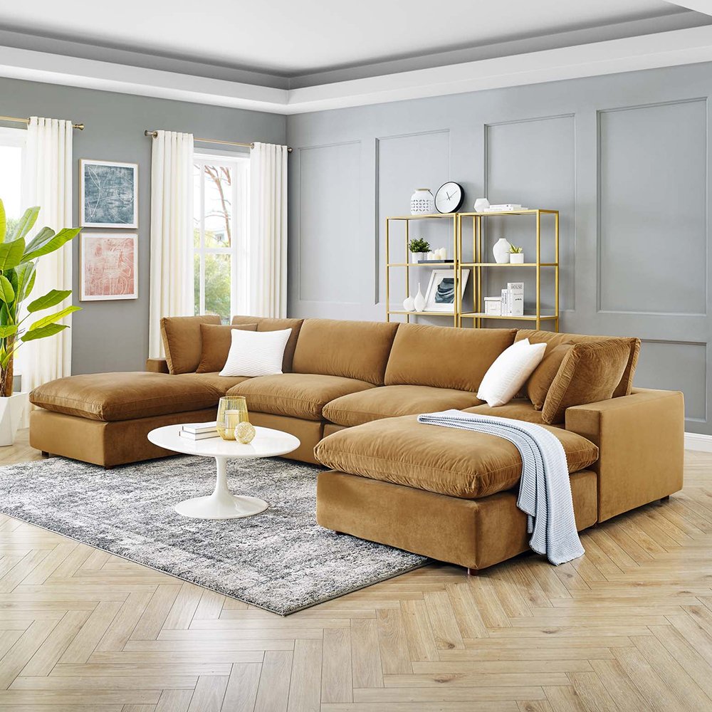 Velvet Sectional Sofa Seat - Image 3