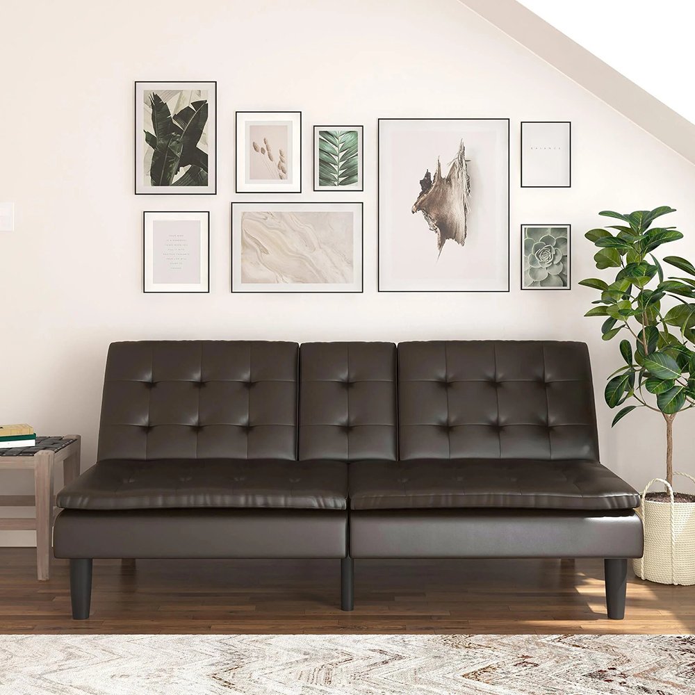 Modern Faux Leather Sofa - Image 9